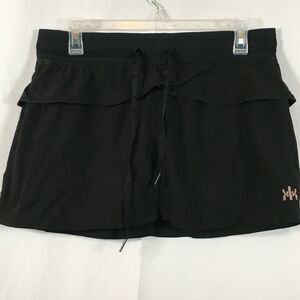 Kyodan Skort Womens Sz L Black Layered‎ Stretch Tennis Skirt Skort Drawstring